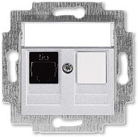 Розетка компьютерная без рамки ABB EPJ Levit 1-м. RJ45 5e серебро картинка